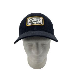 Travis Mathew Hat Mens Adjustable Snapback Corduroy Charcoal Embroidered Cotton